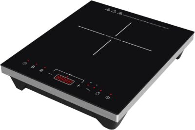 Rosenstein & Söhne Induktionskochfeld: Induktions-Kochplatte, 12-26 cm, Touch-Tasten, 2.000 W, bis 240 °C (Herdplatte Induktion, Induktionskochplatten, Induktionskoch)