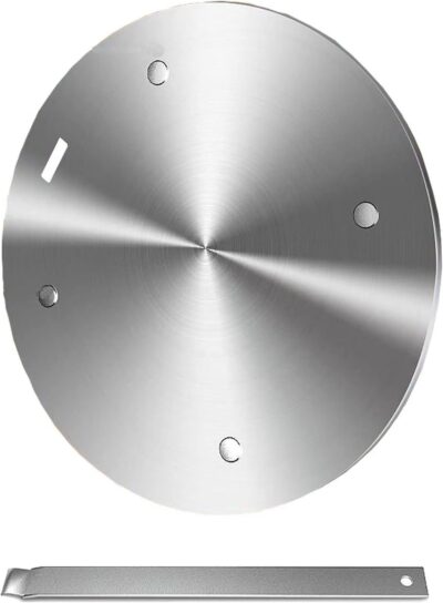 Grouarty Wärmeverteilerplatte, 27,9 cm, Edelstahl, Induktions-Adapter, Simmerplatte für Elektro-Gas, Glas-Kochfeld, Induktionsherd, Konverterplatte mit Griff