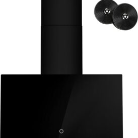 FIREGAS Dunstabzugshaube 60cm mit bürstenlosem DC Motor,Umluft oder Abluftbetrieb,Kopffreihaube m. 3 Leistungsstufen, inkl.5-lagiger Aluminium und Aktivkohlefilter